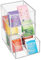 mDesign Küchen Organizer mit 3 Schubladen – Aufbewahrungsbox für Teebeutel, Kaffeepads, Süßungsmittel und mehr – Teekiste aus Kunststoff – durchsichtig