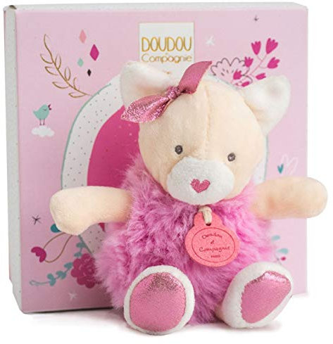 Doudou et Compagnie - Peluche Chat - 15cm - Rose/Beige - Minizoo - DC3530