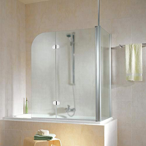 Schulte D81102 41 56 32 3 Garant Duschabtrennung mit Seitenwand für Badewanne, chromoptik