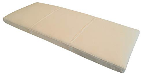 Quattro Meble Creme Echtleder Bankauflage Sitzkissen Lederkissen Sitzpolster Bank Auflage doppelt genähtes Echt Leder Kissen Sitzauflage (40 x 90 cm)