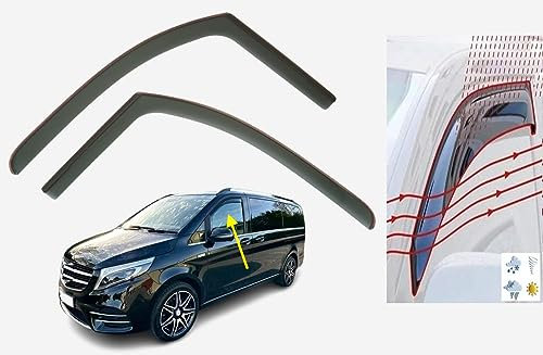 Mrp Windabweiser für Mercedes Benz Vito Viano V-Klasse W447 2014 2015 2016 2017 2018 2019 2020 Acrylglas Seitenvisier PMMA-Fensterabweiser
