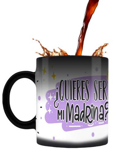 Tazas originales para regalar- Quieres ser mi Padrino?- Quieres Ser mi Madrina?-Regalos originales para padrinos (Madrina, Español)