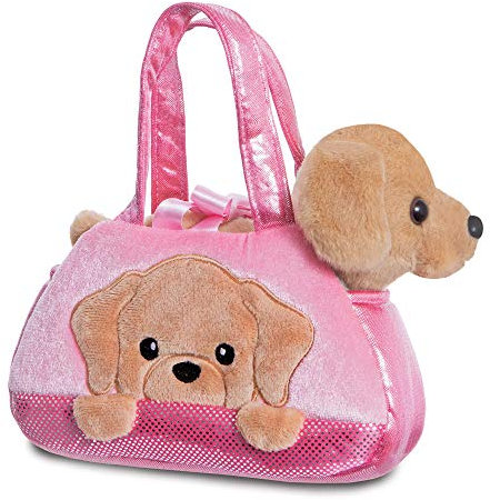 Aurora, 61365, Fancy Pal Peekaboo Labrador Hund, Plüschtier, rosa & braun, Multicolor, One Size