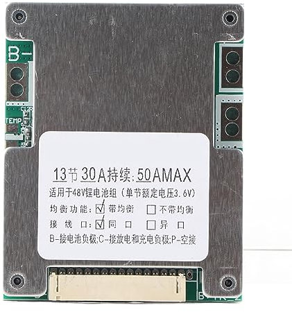 Lithium Battery Board, 13S 30A Lithium Li-ion Battery Charger Board PCB with Balance Charging