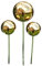 Jürgen Bocker Garten-Ambiente Rosenkugel 3er Set 15-10-10 cm Edelstahl Gold poliert mit Stab 80 cm