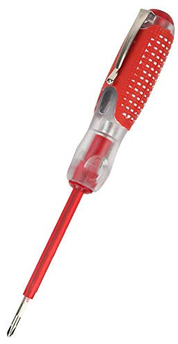 Electrical Mains Voltage Tester, Screwdriver Electrical Tester Screwdriver 100-500V Voltage Electric Testers Pen with Safety Insulated Handle for Checking Circuits, Fuses, Switches - Red