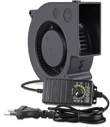 GDSTIME Radial Lüfter 230V 97x33 Gebläse Lüfter 220V Dual Kugellager Radiallüfter 230V Regelbar Geschwindigkeit für Camping BBQ Aufblasbar Kamin Belüftung