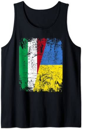 UCRAINA ITALIA Bandiera Amicizia Uomini Donne Bambini Canotta