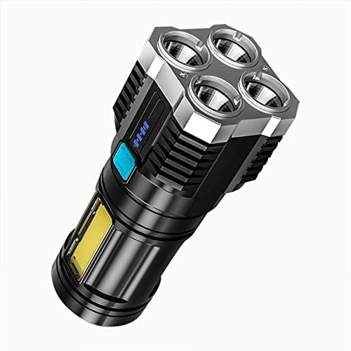 BODYA 4 Core Flashlights USB Rechargeable LED Torch Super Bright Lamp Outdoor Tactical Camping Light