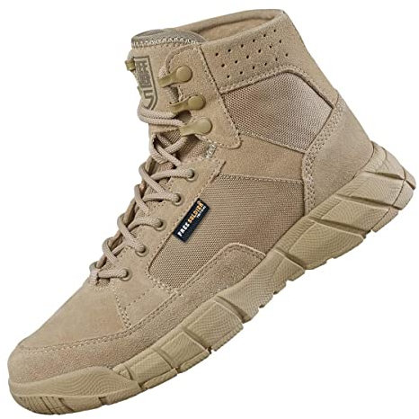 FREE SOLDIER Stivali da Uomo Ultraleggeri Stivali da Lavoro Tattici Militari 6 inch High-Tops Stivali da Neve Traspiranti Traspiranti per Camminare a Piedi (Abbronzatura 39 EU)