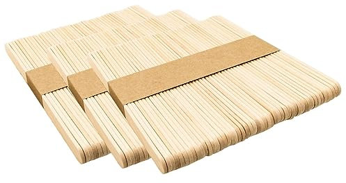 Lot de 150 bâtonnets de glace en bois, baguettes, spatules, tiges de glace en bois pour le bricolage les travaux manuels