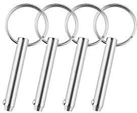 4 perni in acciaio inox a sgancio rapido con estremità a sfera caricata a molla, anello circolare in acciaio inossidabile, accessori per barche (8 x 55 mm)
