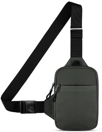 Casecret Umhängetasche Herren Damen Schultertasche Crossbody Bag Sling Chest Klein Handytasche zum Umhängen mit Geldbörse Tasche Wasserdicht Brusttasche Outdoor für iPhone Samsung Bis zu 7.5 Grau