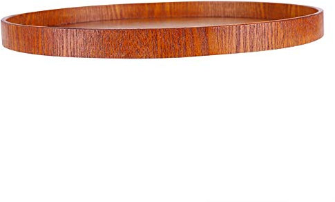 Bandeja para Platos de 40 Cm, Bandeja Redonda de Madera para Servir, Plato de Madera, Platos para Servidores de Comida y té, Plato para Bebidas de Agua de 24 Cm (33 cm de diámetro)