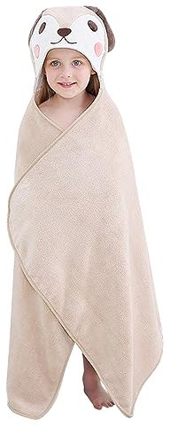 Boodtag Baby Kapuzen-Badetuch, Tier, ultraweich, Korallensamt, Babyhandtücher, 120 x 70 cm, Bademantel, Schwimmen, Strandtuch für 0–7 Jahre, Mädchen, Jungen, Welpen