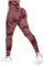 DUROFIT Scrunch Butt Leggings Damen Tie Dye High Waist Sport Leggings Po Push Up Leggings Booty Lift Leggins Gym Leggings Yoga Pants Ruched Sporthose Wine Red M