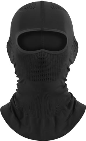 MAXQUU 1 Stück Atmungsaktive Sportrad-Kapuze, Outdoor-Sonnenschutz Multifunktionsmaske, Motorrad-Reithaube, Skimaske, Motorradhelm-Liner, Fahrrad-Nackenschutz Vollgesichtsmaske (Schwarz)