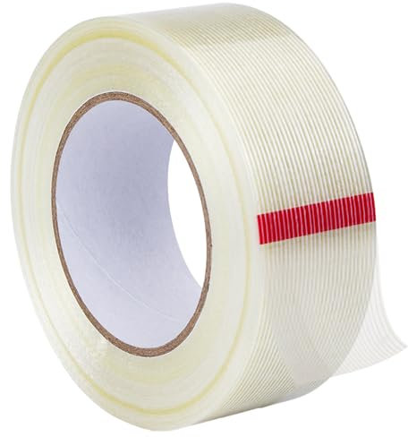 COACOM 1 Rolle Gestreiftes Hochviskoses Faserband, 25 m X 25 mm, Robustes, Wasserfestes Klebeband, Geeignet Für Verdeckte Reparaturen Im Innen- und Außenbereich, Heimwerken und Kunsthandwerk