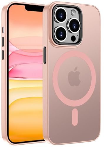 ORDA für iPhone 11 Pro Max Hülle 6.5 Zoll Kompatibel mit MagSafe,Magnetisch Handyhülle für iPhone 11 Pro Max Case Durchscheinende Matt Rückseite Dünn Stoßfest Schutzhülle Rosa