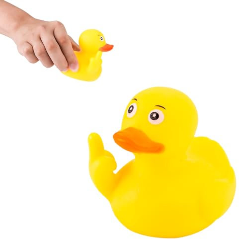 Paperella di Gomma, 6,8x7,8cm Forma Carina Anatra Giocattolo Paperella di Gomma Gialla Divertente Anatra con Ornamenti per Cruscotto Dell'Auto Desktop Decorazione per Monitor di Computer