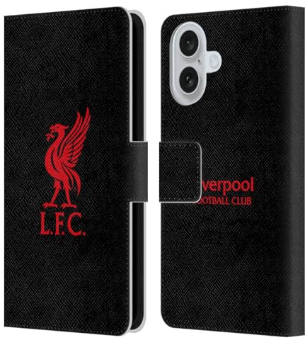 Head Case Designs Offizielle Liverpool Football Club Logo Rot Und Schwarz Liver Bird Leder-Wallet-Hülle Kompatibel mit Apple iPhone 16