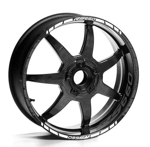 CSSPDM Einfach installieren Motorrad-Radaufkleber, Reflektierender Felgenaufkleber, 17 Zoll, Streifenband, Zubehör Für Aprilia RS660 RS 660(Style 9)