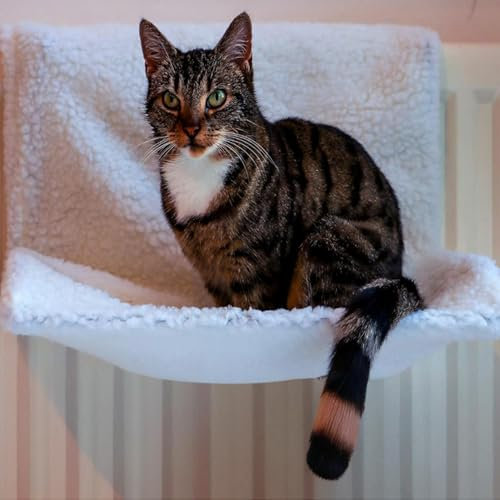 Home Beauty Cat Radiator Bed | Luxurious Cat Radiator Bed with Soft Warm Fleece for Cats, Small Dogs, and Puppies for Standard Pet Radiator