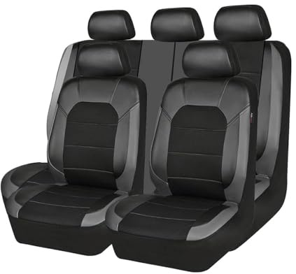 ZQYCD Set Coprisedili Auto per Grande Punto 5 Porte, Pelle Coprisedili Anteriori e Posteriori Protezione Sedile Impermeabile Durevole Accessori,B/Gray