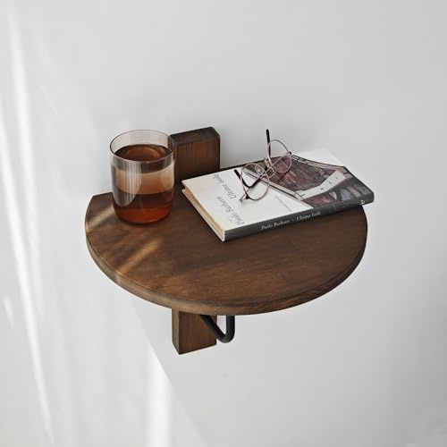 Stylish Wall Shelf, 35 x 35 cm, Black & Walnut | 100% Solid Wood with Durable Metal Frame | Perfect for Modern Home Decor & Organization