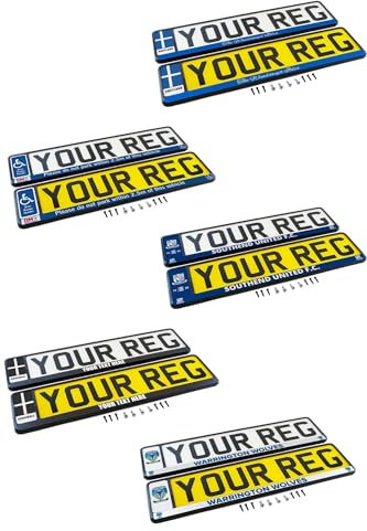 PlatePlus - Number Plate Holder & Number Plates For Car/Van/Trailer - UK Visible System Registration Plate For Car - Car Registration Plate Holders - Choose Your Own Style - 2D / 3D / 4D