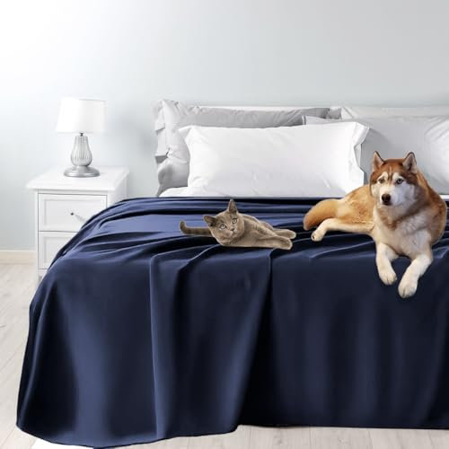 Byour3 – Tagesdecke SUPER wasserdichte Bettschutz Fleckenbeständig für Doppelbett Einzelbett Anti-Schimmel Anti-Tierhaar Katzen Hunde Haustiere Kinder Waschbare Decke (Königsblau, Doppelbett)