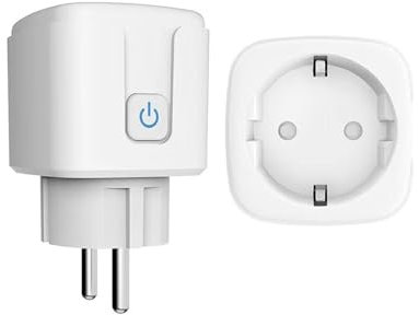 GERUI WLAN Smart Steckdose 2.4GHz,16ASmart Home WiFi Steckdose, Stromverbrauch Messen, Timer,Sprachsteuerung,Zeitplan, Fernzugriff, Funktioniert für Alexa, für Google Home, für SmartThings,für tuya