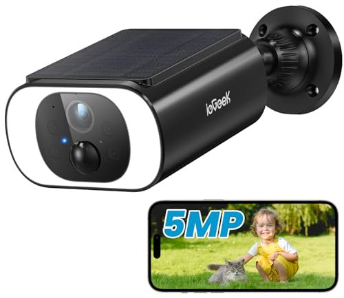 ieGeek 5MP Camera Surveillance WiFi Exterieure sans Fil Batterie - Camera Solaire 15M Vision Nocturne Couleur, Détection Mouvement, Audio Bidirectionnel, Compatible Alexa 【2025 Nouveau S1 Pro】