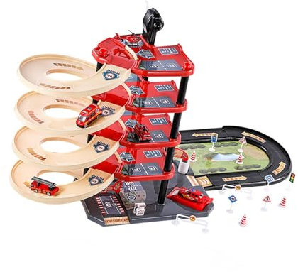 Kinder Rennbahn Spielzeug Set für Vorschulkinder Ab 2 Jahren, mit 16 Autos