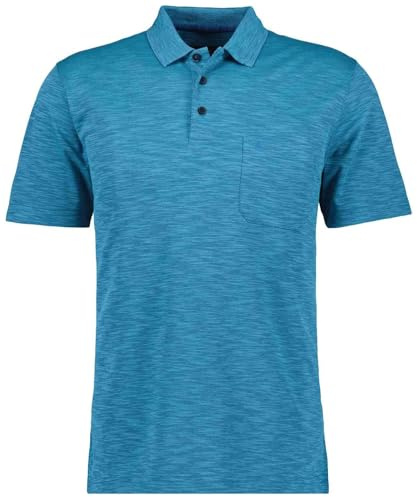 RAGMAN Herren Softknit-Polo Flammdesign Wasserblau-732, XXL