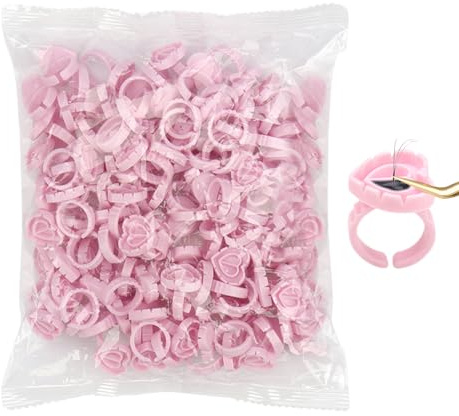 Anillos De Pegamento Para Extensiones De Pestañas: Anillo De Soporte De Pegamento De Pestañas, Extensiones De Pestañas De Tazas De Pegamento Inteligente Suministros 100 Piezas De 100 Piezas, Suministr