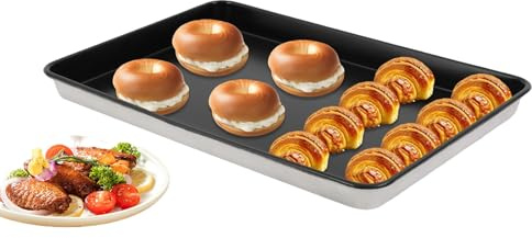Teglia da forno universale, forno da cucina, antiaderente, resistente al taglio, pulizia senza sforzo, resistenza alla temperatura 250 ℃, 60 x 40 x 4,6 cm per cuocere, cucinare, servire