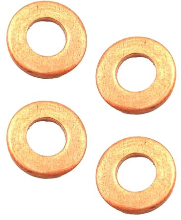 (Lot de 4) Joint d’Injecteur en Cuivre pour Renault et Dacia, Compatible avec Moteurs DCI 1.5, 1.9, 2.0, 2.2, 2.5 - Modèles Clio, Kangoo, Espace, Laguna, Megane, Scenic, et Plus