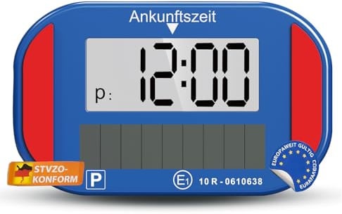 TEOV Elektronische Solar Parkscheibe Automatisch – Sensorbasierte Zeiterfassung, StVO §42 Konform, mit Zulassung vom KBA (Blau)