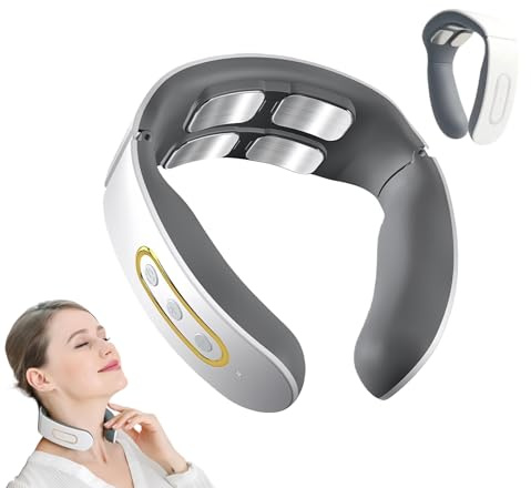 Neloa,Masseur cervical de relaxation Cervical 6 Modes 9 Niveaux,4 Têtes d'impulsion,Chauffage à Température Constante,Usage Homme & Femme, Idéal pour Bureau et Maison