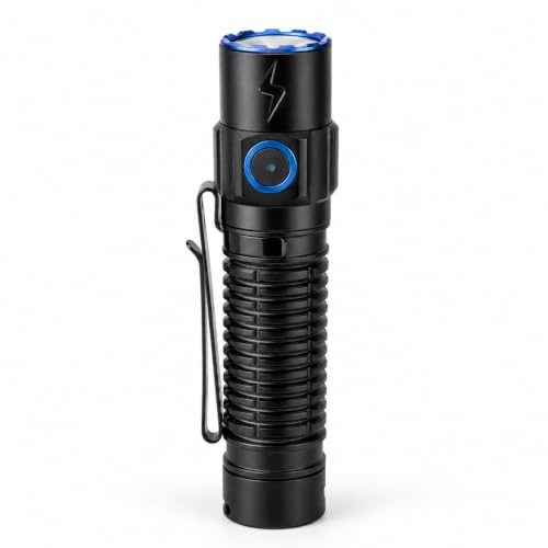 pureultra PocketBolt40 LED Taschenlampe 4000 Lumen – 365 m Reichweite, 5000 mAh, USB-C wiederaufladbar, IP68 wasserdicht, kompakte EDC Taschenlampe für Outdoor, Auto & Notfälle