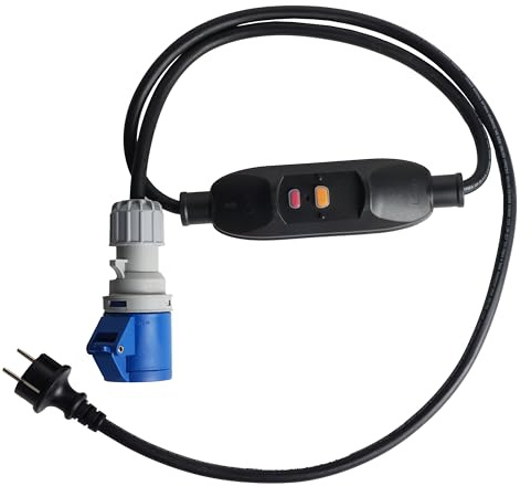 WATTSTUNDE 180 cm CEE Einspeisekabel mit FI Schutzschalter Adapterkabel mit Schuko-Stecker für Wohnmobile und Camper