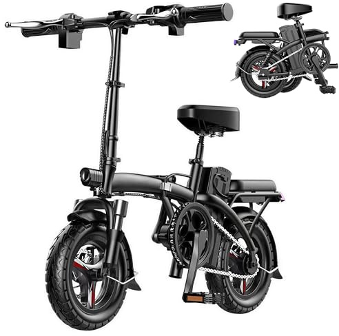 14 Zoll E-Bike Klapprad mit Federung – Kompaktes Elektrofahrrad für Erwachsene, Faltbares City Bike mit abnehmbarem Akku & LED-Beleuchtung, Scheibenbremsen für Stadt & Pendler