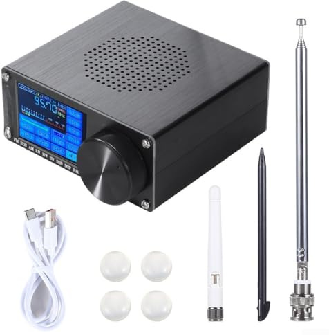ATS25X2 Ricevitore radio touchscreen, banda completa FM AM LW per MW SW SSB per DSP, radio a onde corte in metallo RDS, nero