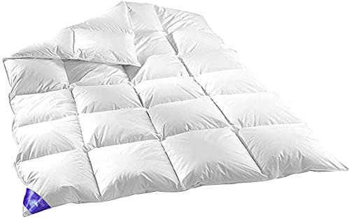 100% Natur Daunen Federn 135x200cm Verschiedene FÜLLUNGEN Bettdecke, Decke, Bettdecken, Ballondecke, Daunenflaum, Decken (135X200_EXTRA WARM (1600GR))