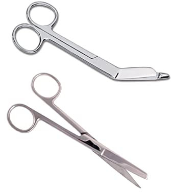 Pflege Scheren Set MIT GRAVUR - Krankenschwester Zubehör - Geschenk (Silber)