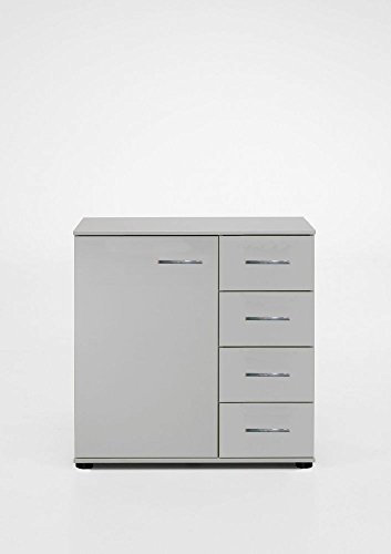 Beauty.Scouts Kombikommode Siblo, Kommode, Schrank, Flurkommode, Kommode, Garderobenschrank, Regal, Sideboard, Anrichte, Aufbewahrung, Flur, Diele, Wohnzimmer, Schlafzimmer, Alpinweiß, 81x83x41cm