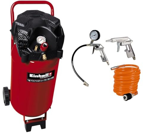 Einhell Compresseur TE-AC 270/24/10 (Puissance moteur 1800W, Capacité de la cuve : 24 L, Clapet anti-retour, Vis de purge)