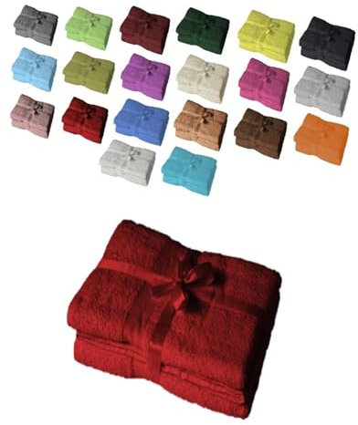 EXKLUSIV HEIMTEXTIL Duschtuch 2er Set 70 x 140 cm Rot