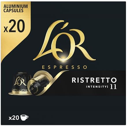 L'Or Espresso Café Ristretto Intensité 11 Capsules en Aluminium Compatibles avec les Machines Nespresso